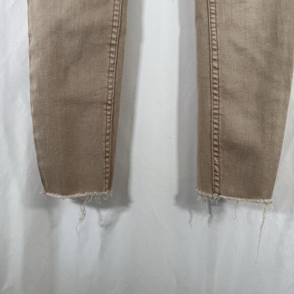Free People Jeans Women's 26 Tan Denim Button Fly Raw Hem Skinny Jeans - Picture 4 of 11